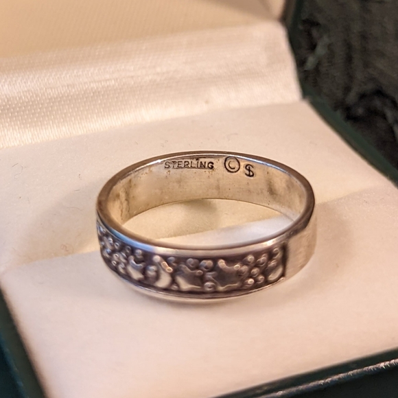 Celestial Moon and Stars Night Sky Sterling Silver Band Style Ring, Size 5/6 - Picture 7 of 7